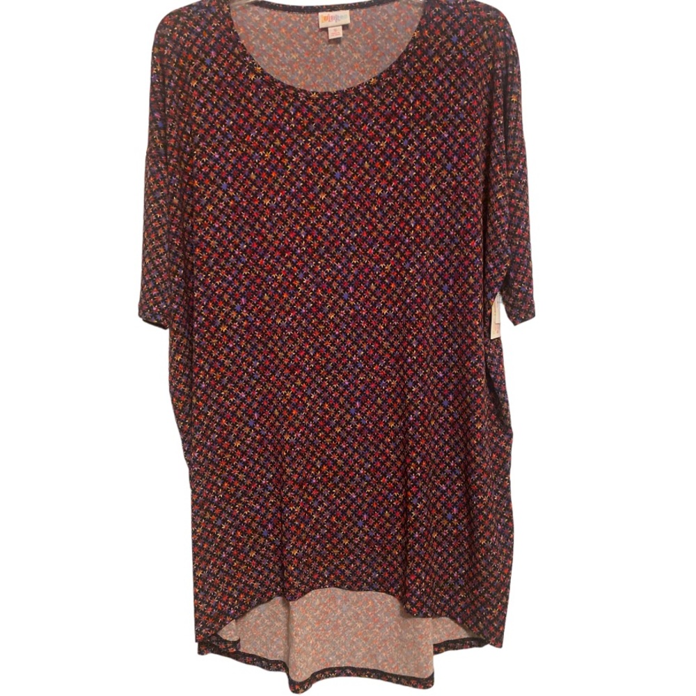NWT! LULAROE Irma Starburst Print High-Low Oversize Tunic Small